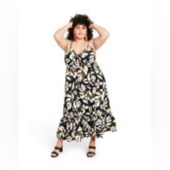 Natural botanical print midi dress, 2022 limited release Tabitha Brown at Target - Picture 4 of 4